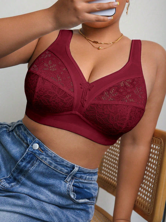 Plus Size Lace Wireless Bra