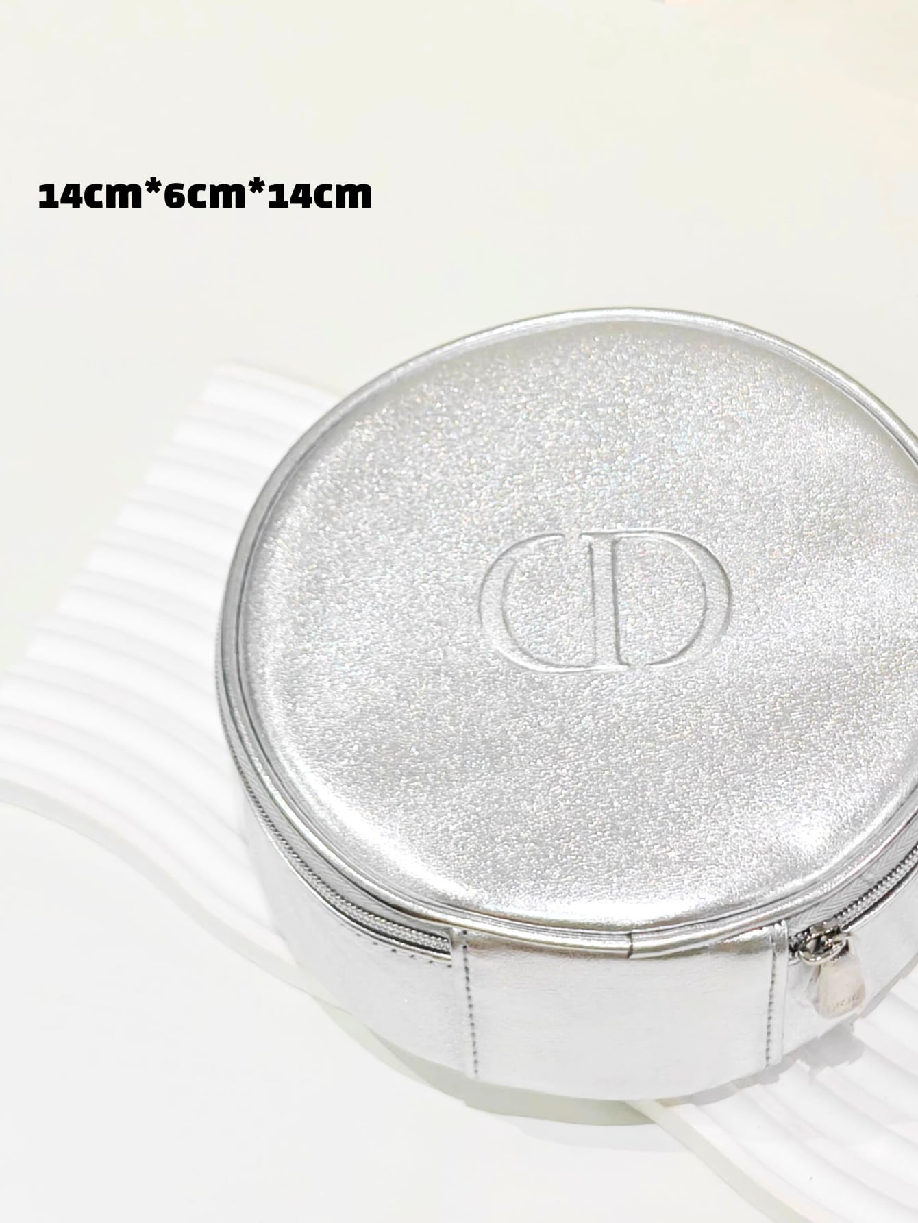 Dior Silver Zipper Cosmetic Bag