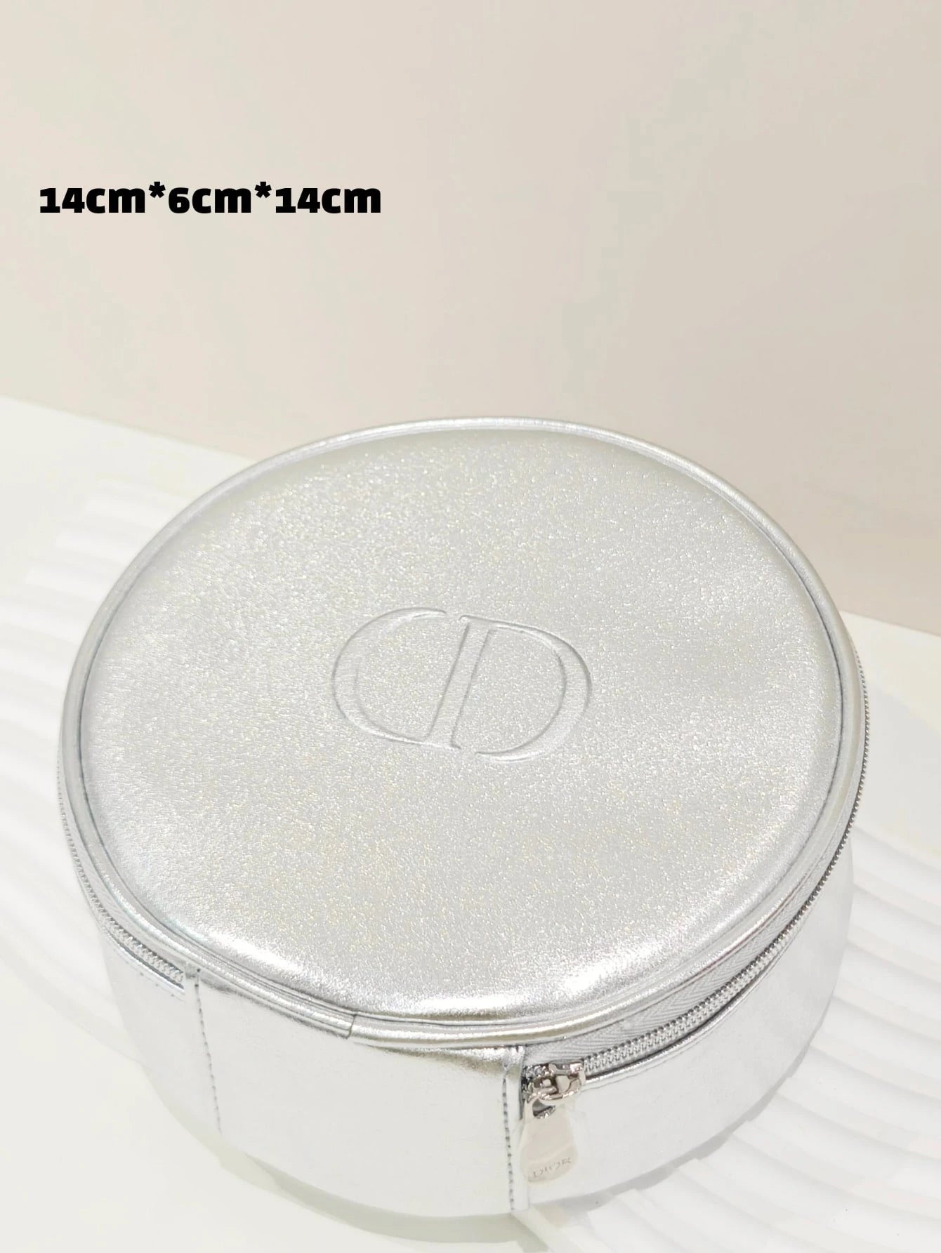 Dior Silver Zipper Cosmetic Bag