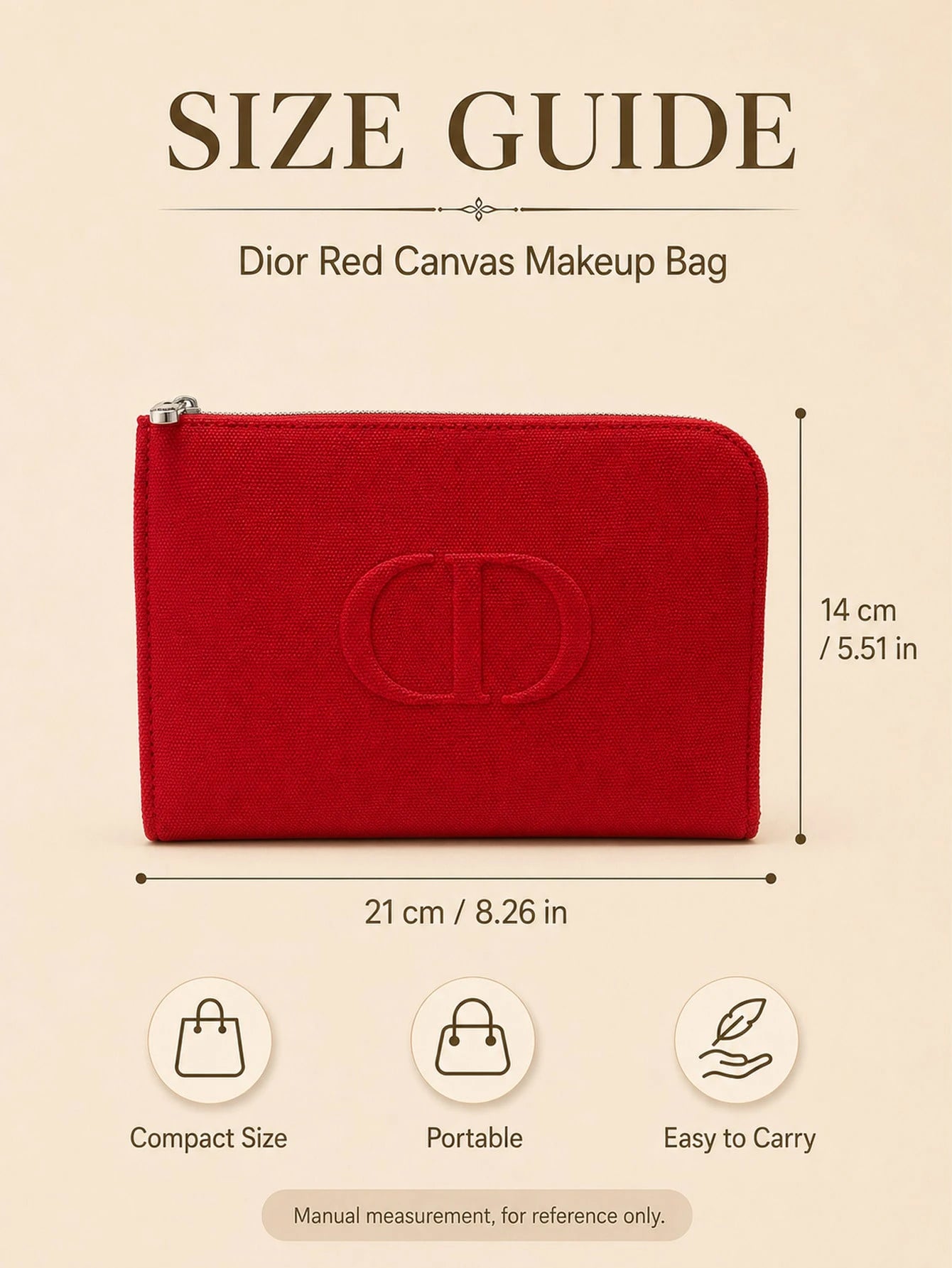 Dior Red Canvas Makeup Bag
