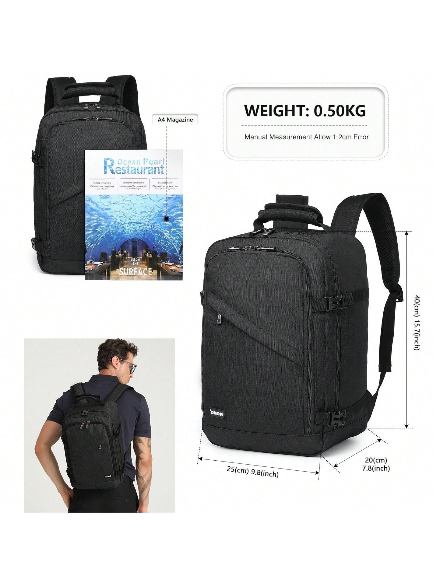 KONO 20L Lightweight Cabin Backpack