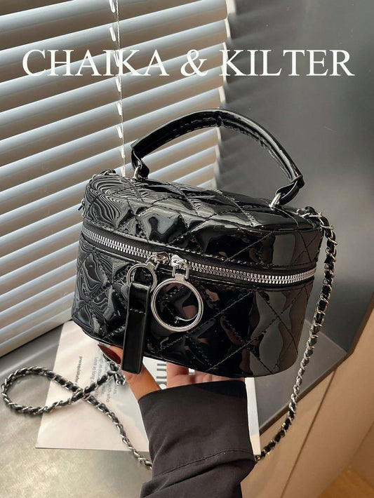 Lightweight Quilted Chain Crossbody Bag
