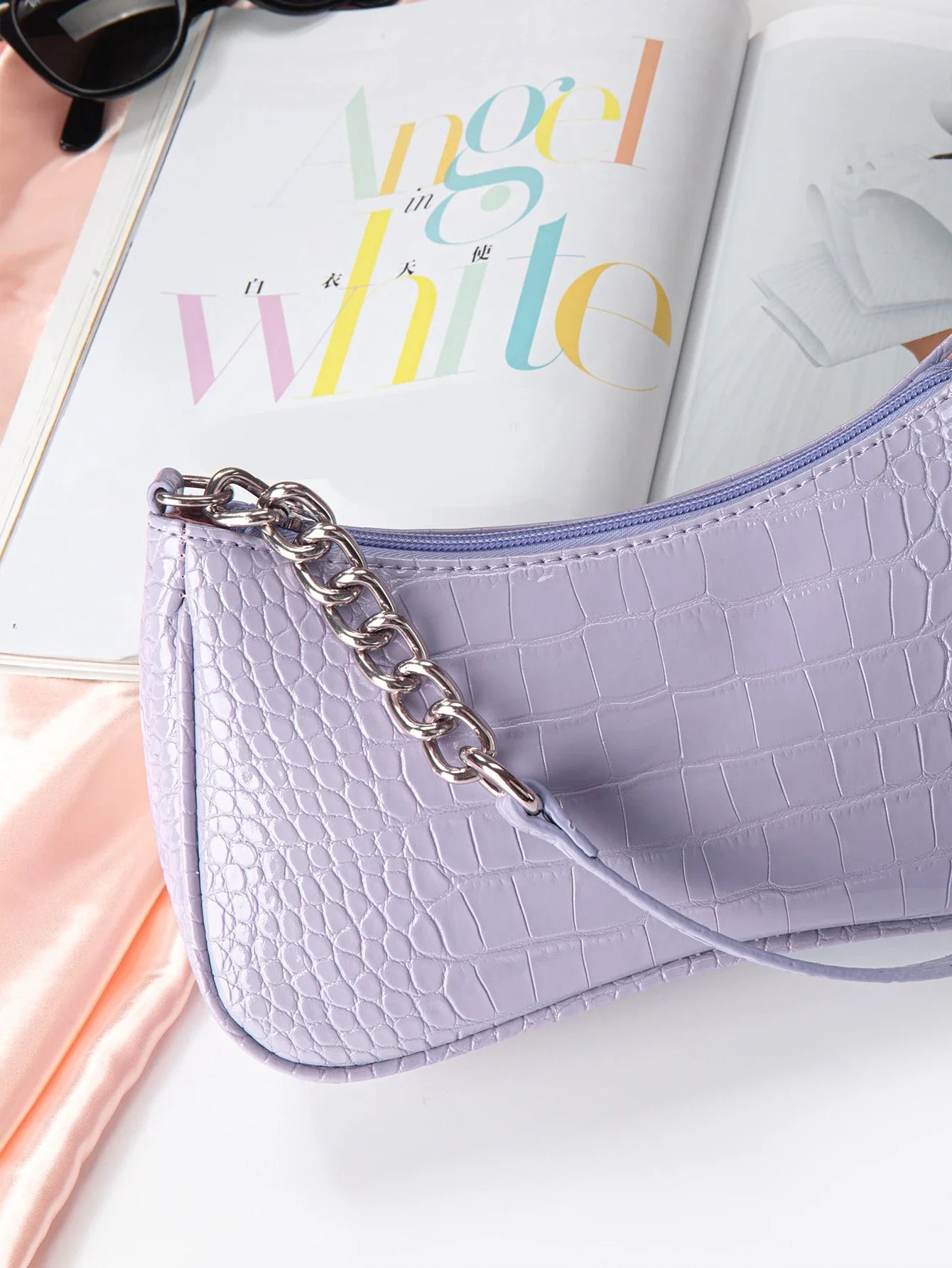 Mini Crocodile Embossed Vegan Tote Bag