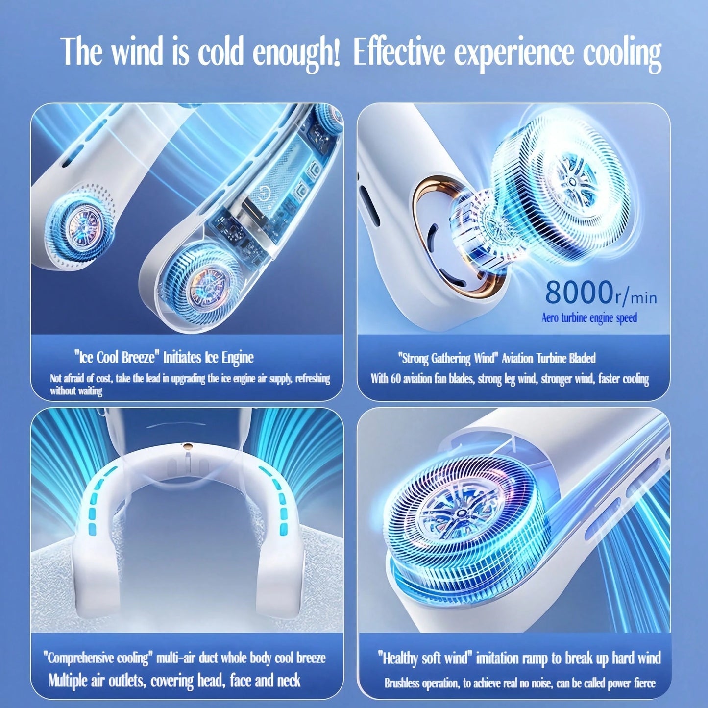 Portable Bladeless Rechargeable Neck Fan