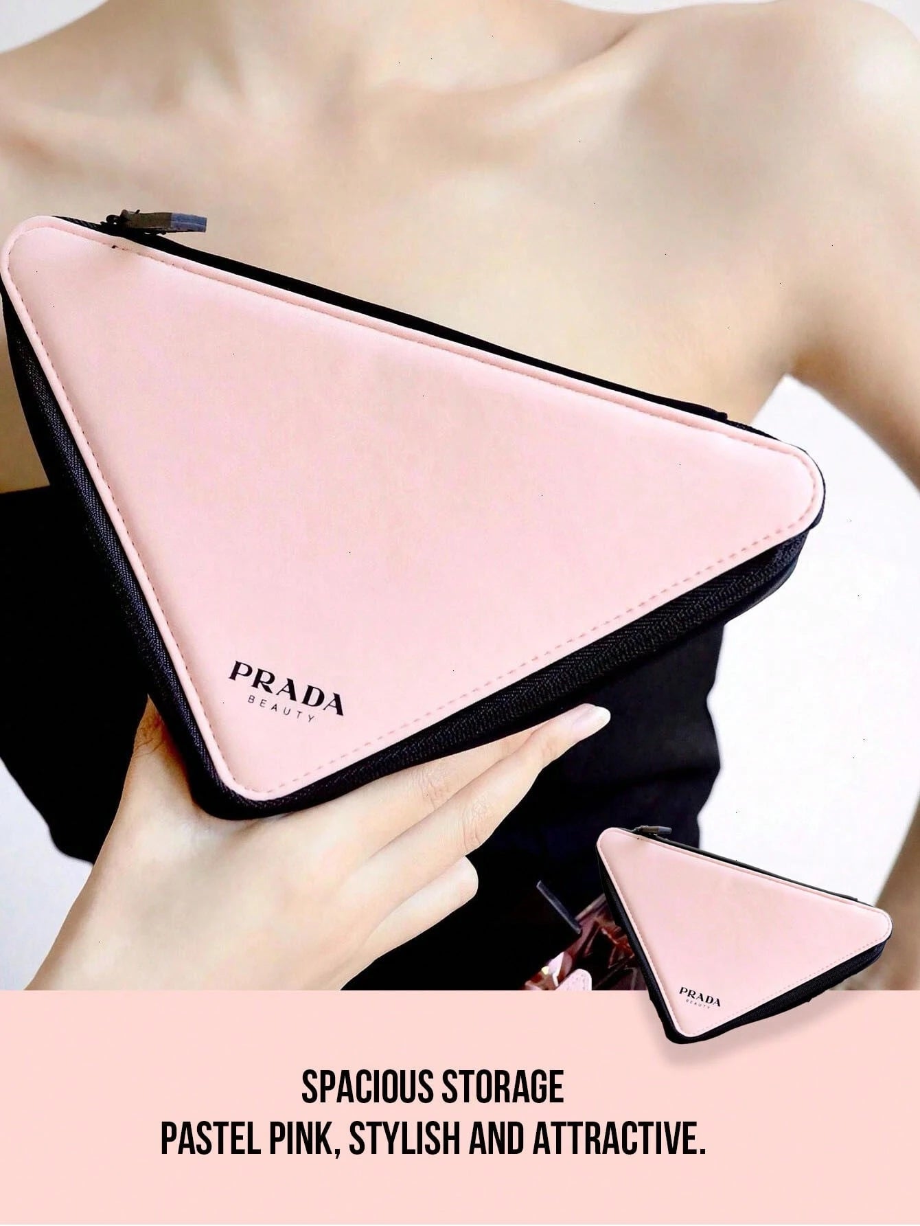 Prada Pink Satin Makeup Bag
