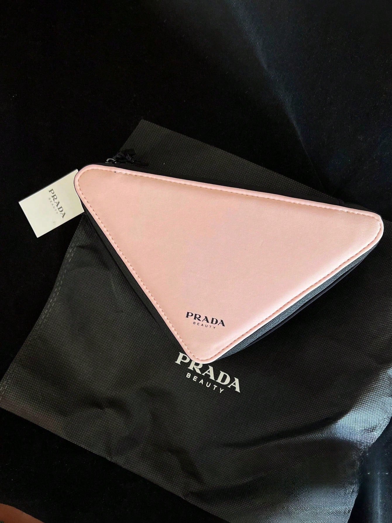 Prada Pink Satin Makeup Bag