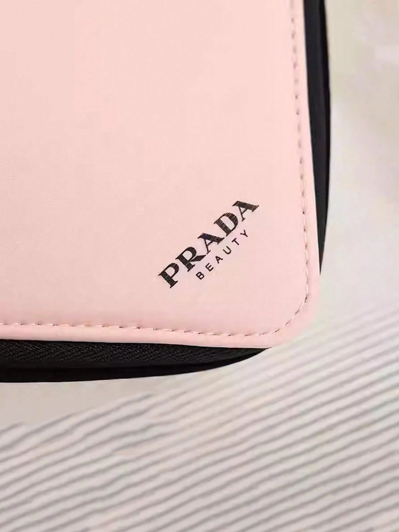 Prada Pink Satin Makeup Bag
