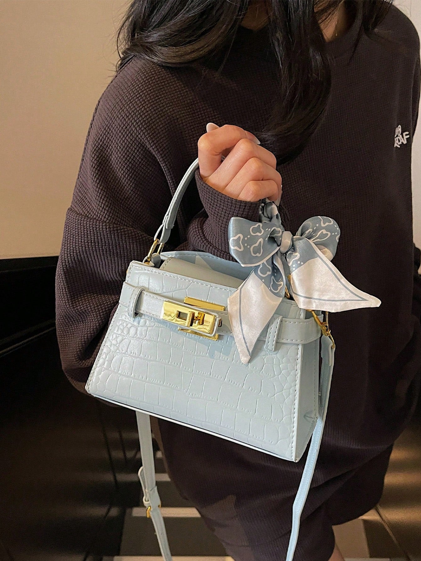 Luxury Crocodile Embossed Handbag Women