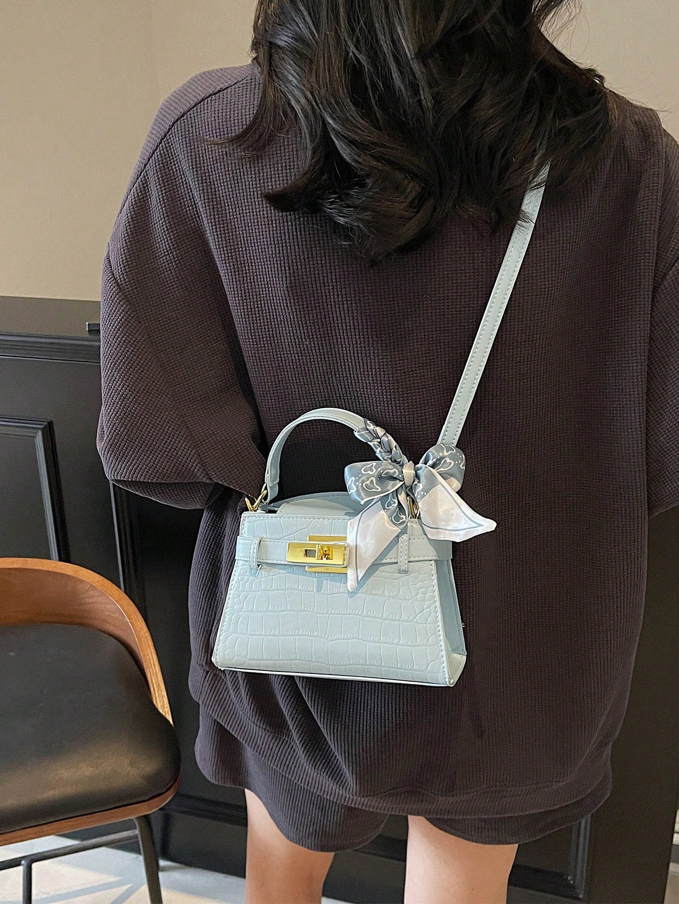 Luxury Crocodile Embossed Handbag Women