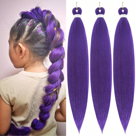 Purple Yaki Pre-Stretched Braids