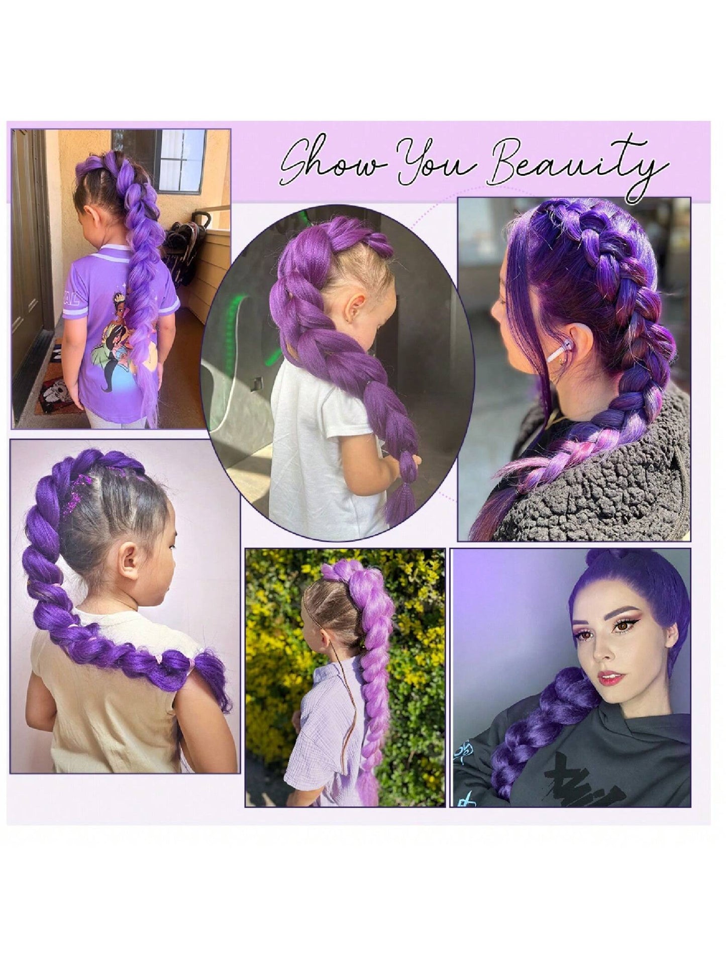 Purple Yaki Pre-Stretched Braids