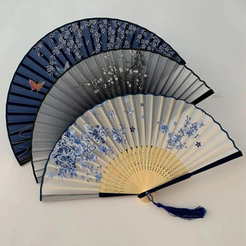 Vintage Silk Bamboo Folding Fan