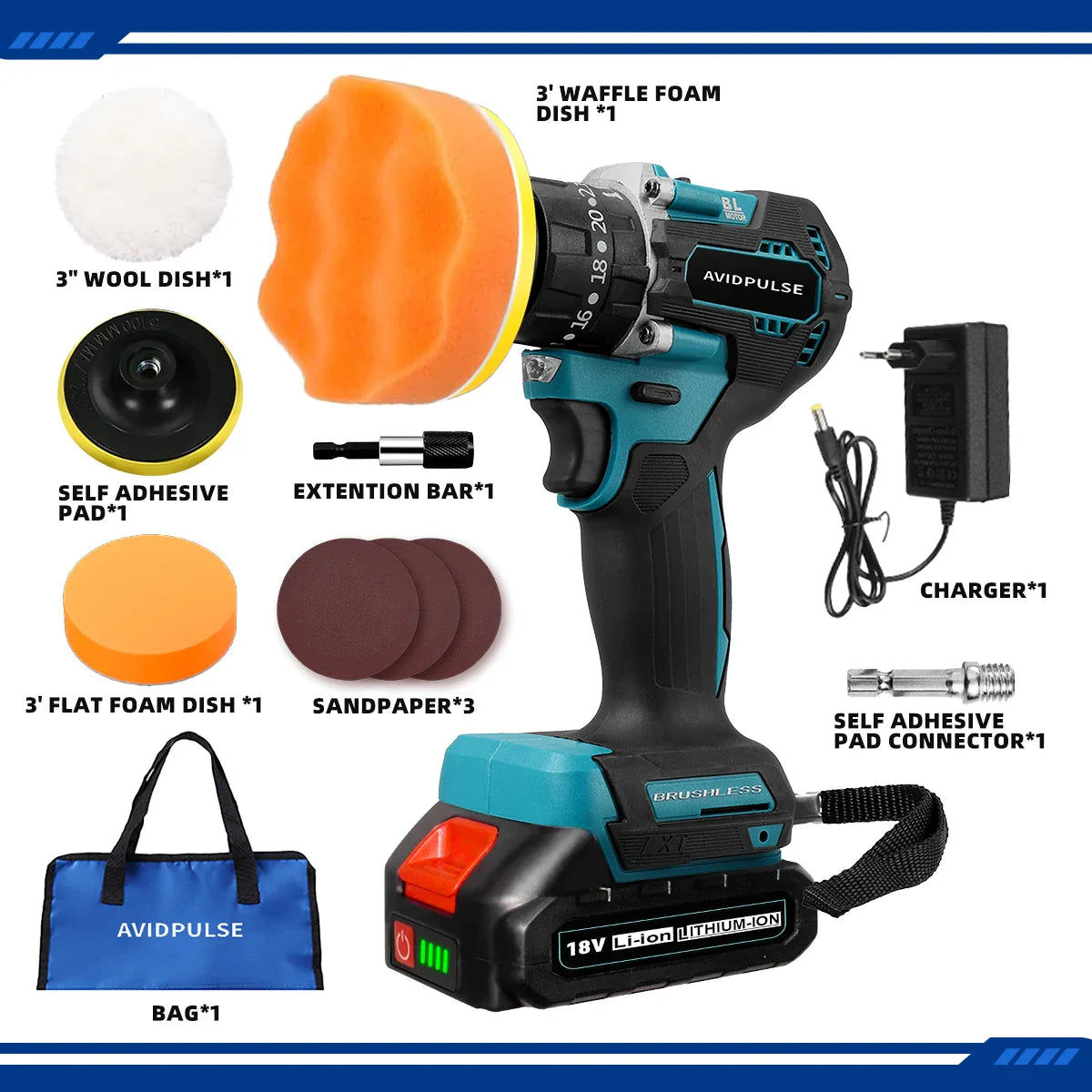 AvidPulse Brushless Cordless Electric Drill
