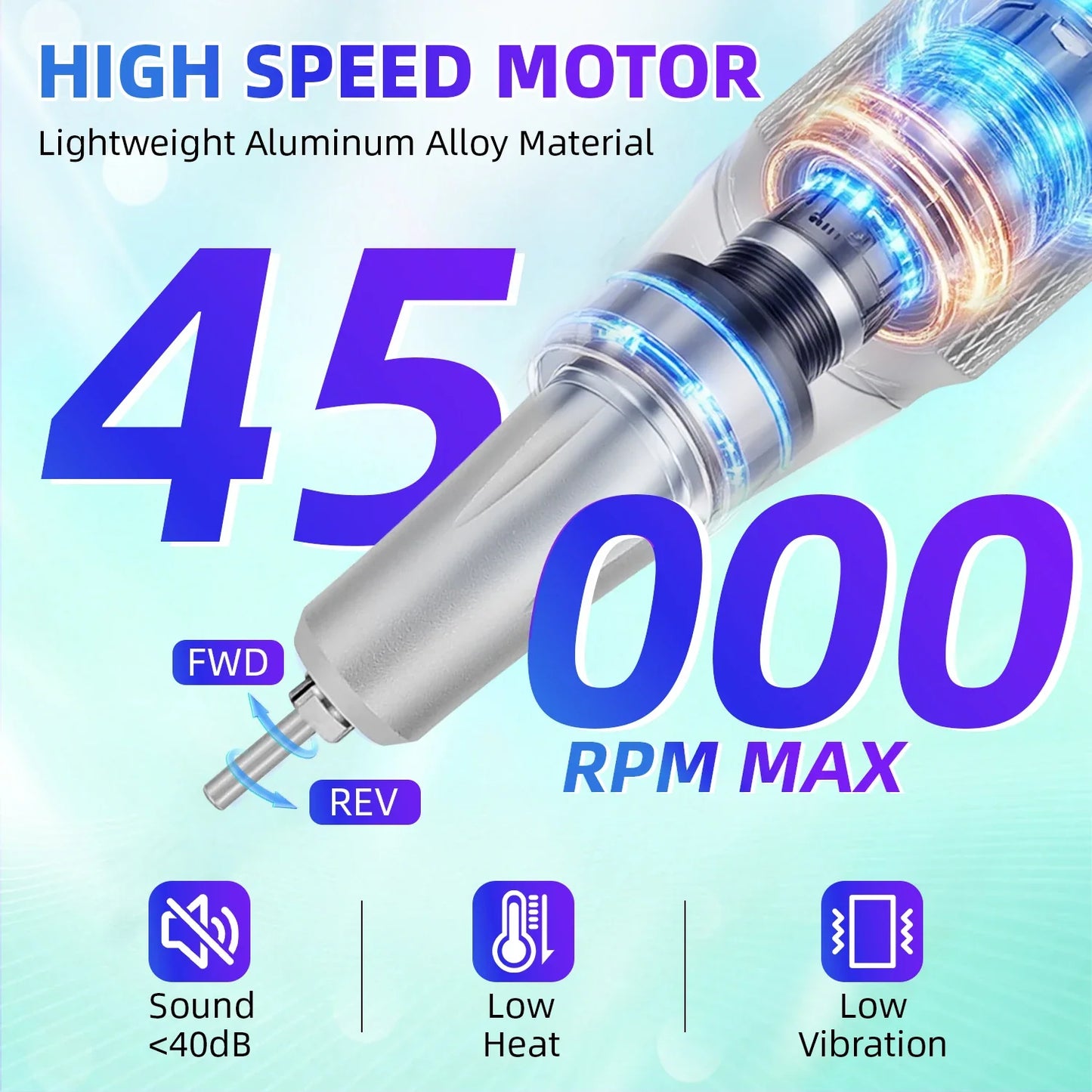 Professional 45000RPM Portable Nail Drill