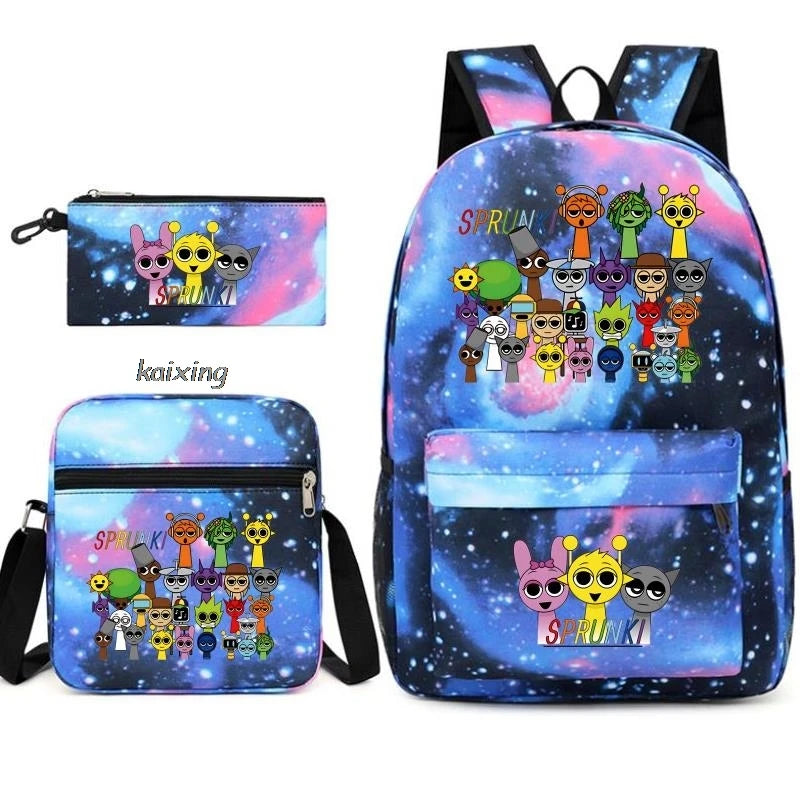 Sprunki Anime Backpack Set 3pcs