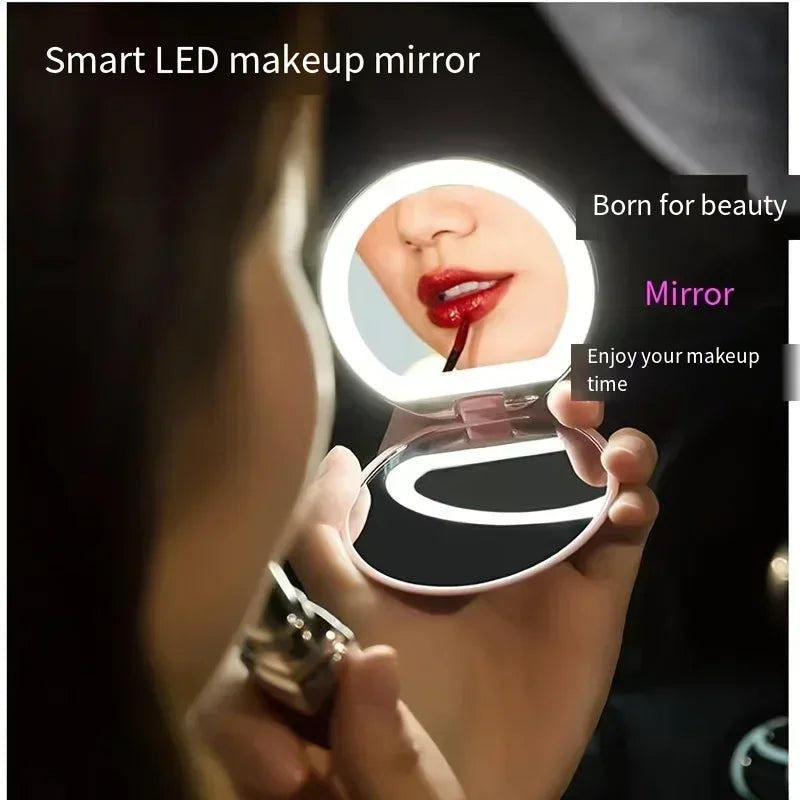 Portable LED Folding Travel Mirror