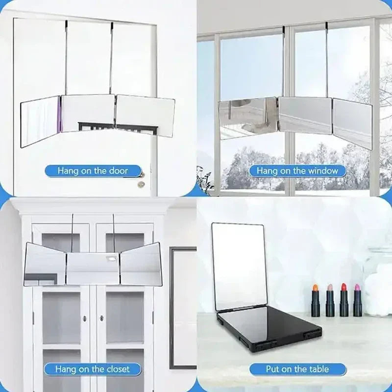 Retractable Adjustable Folding Three-Mirror