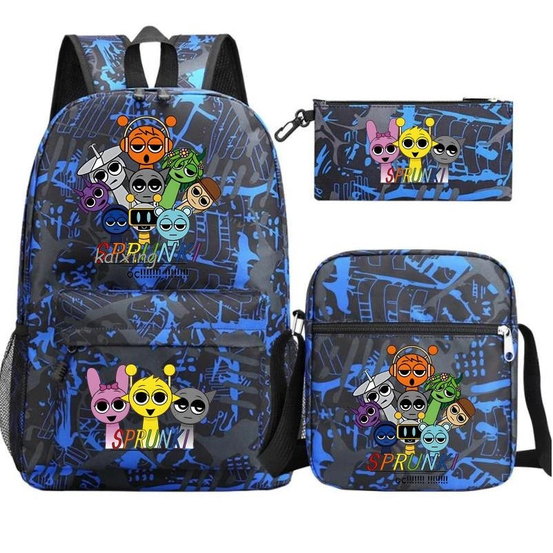 Sprunki Anime Backpack Set 3pcs