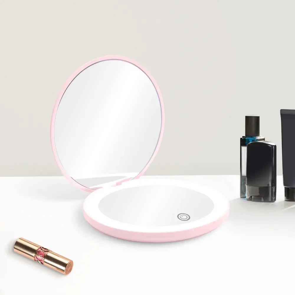 LED 1X/10X Compact Travel Mirror
