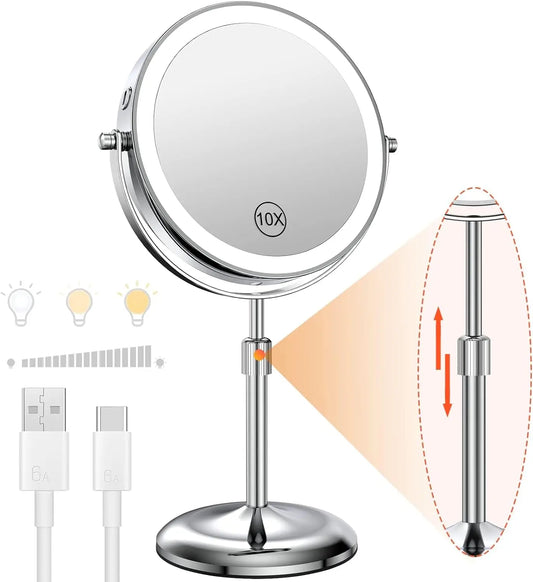 8-Inch Lighted Magnifying Makeup Mirror