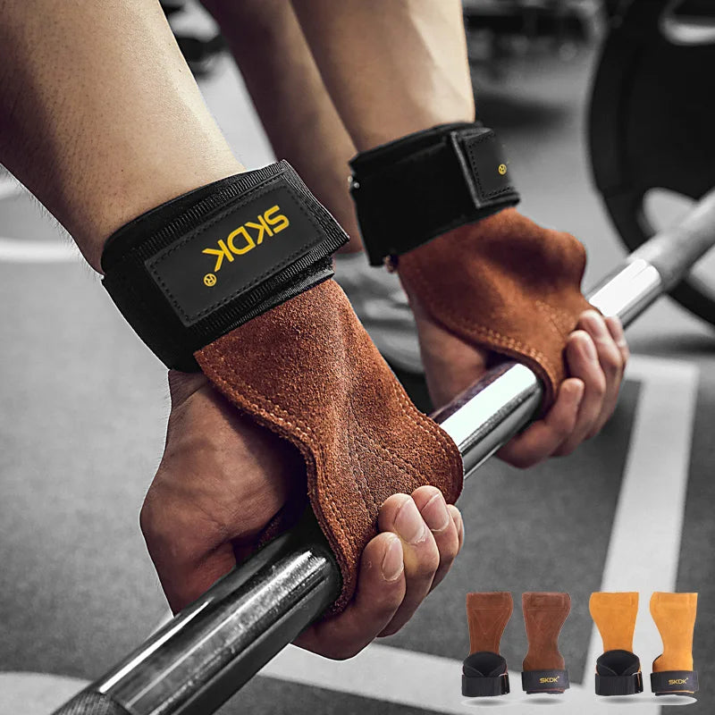 Cowhide Gym Grips with Wraps