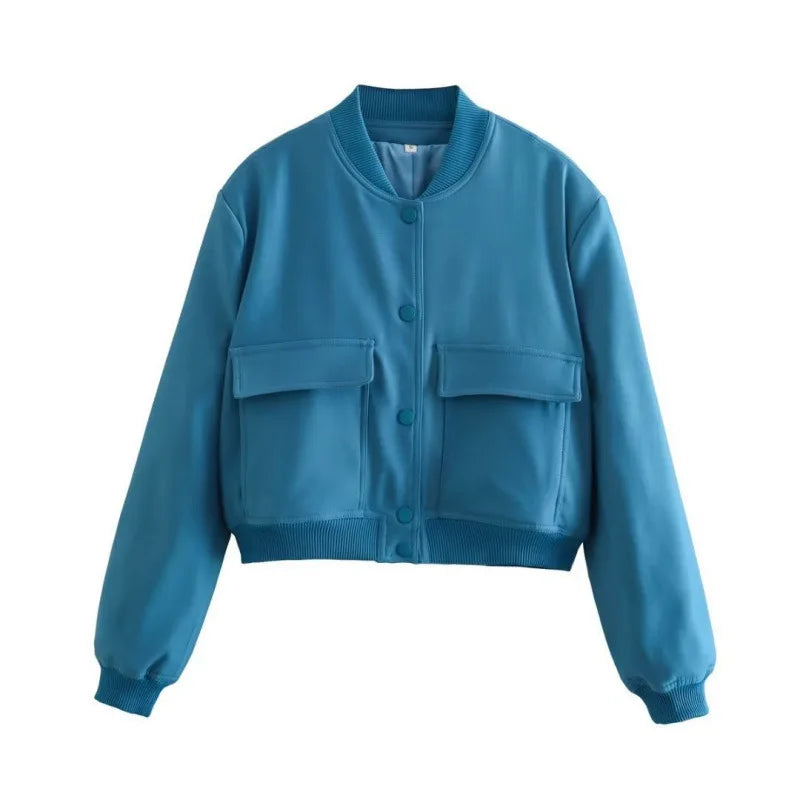 MUJER 2025 Cropped Bomber Jacket