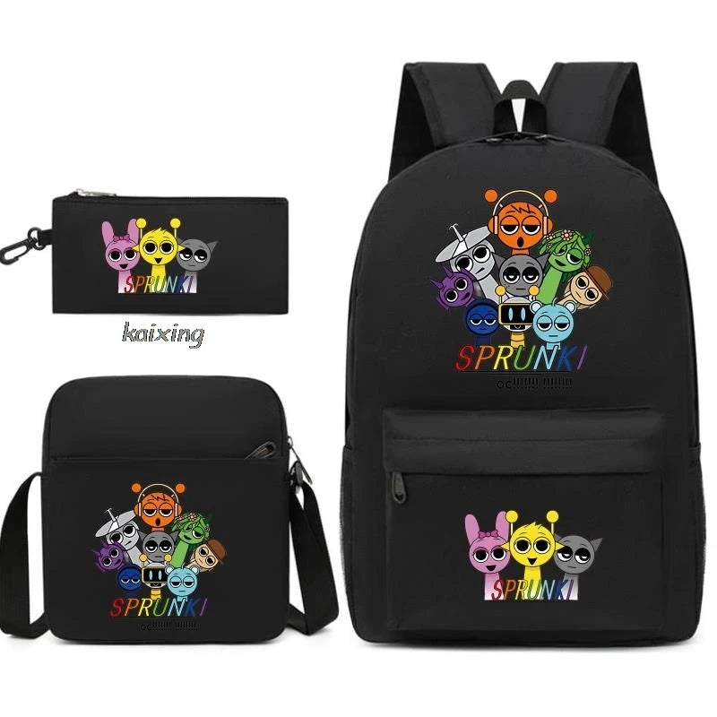 Sprunki Anime Backpack Set 3pcs