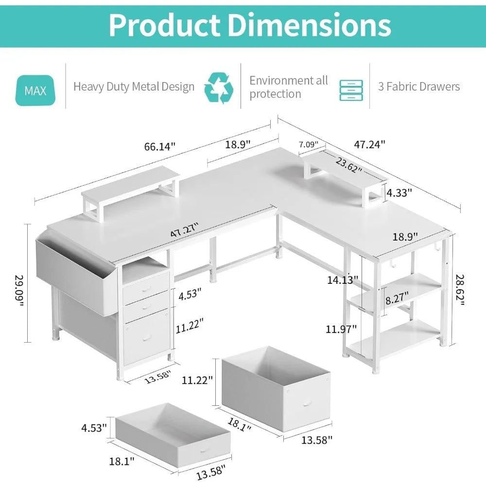 Large L Shaped Office Desk