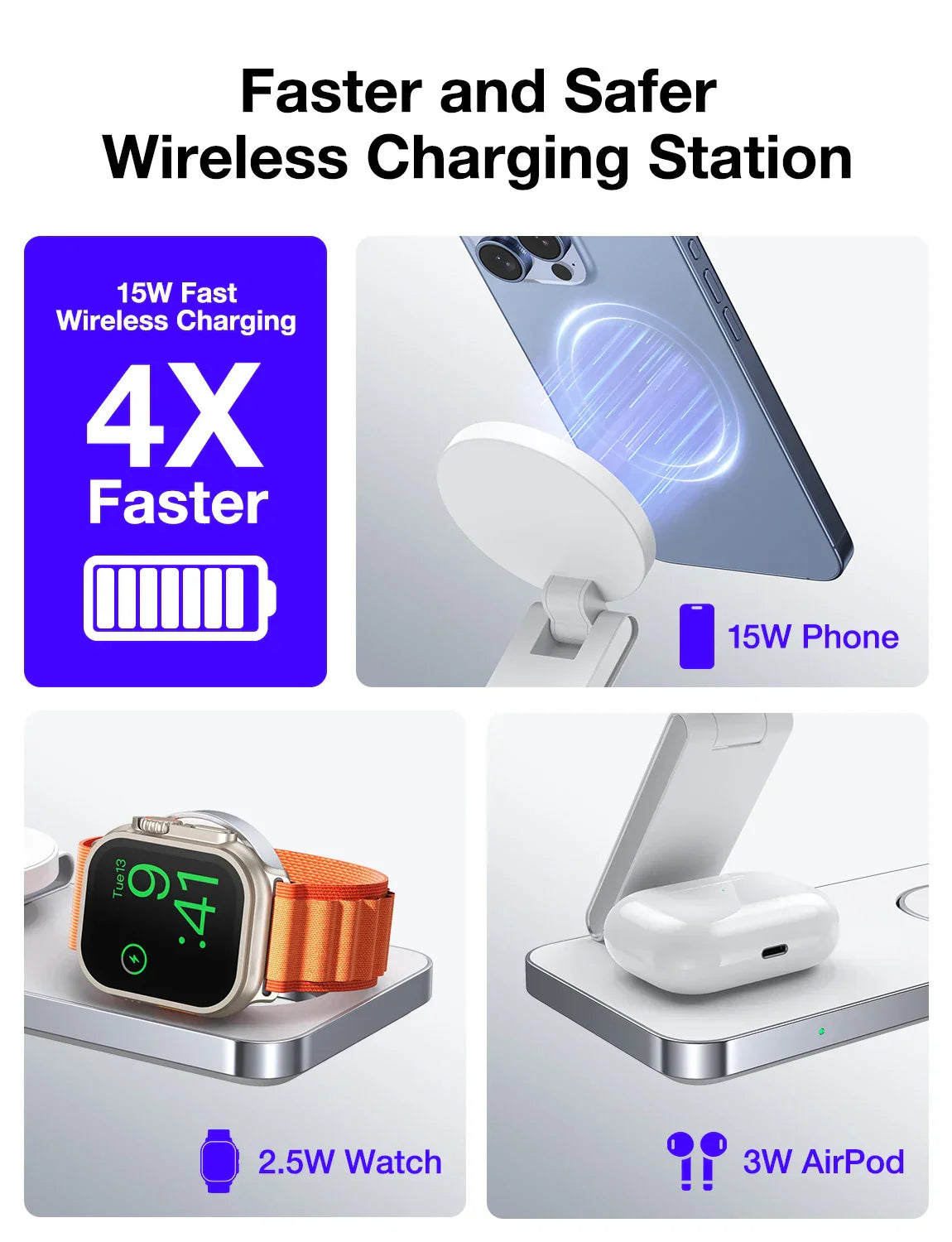 Magnetic 3-in-1 Charger Stand