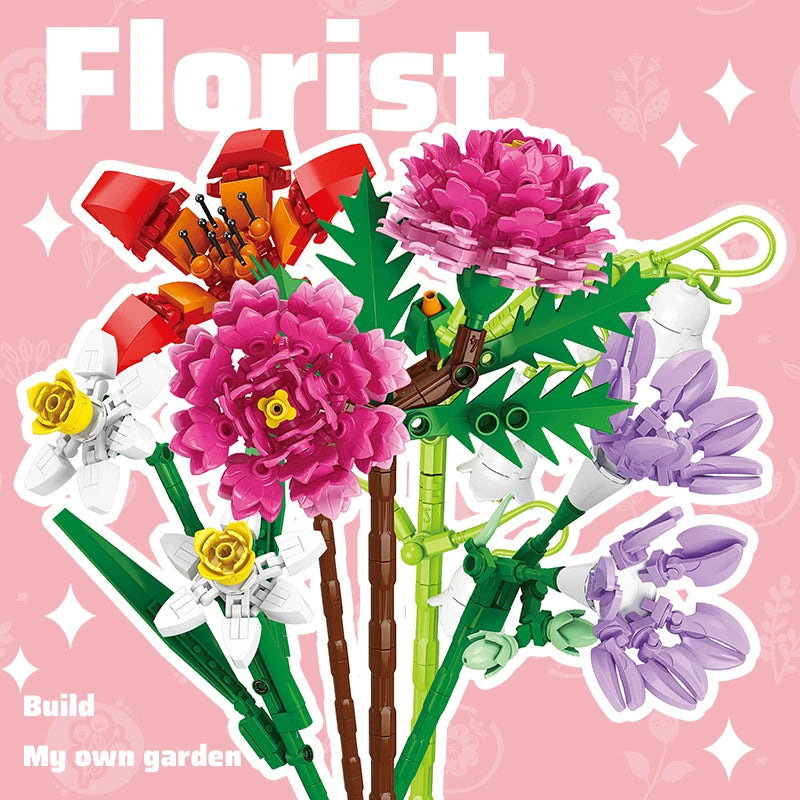 DIY Flower Building Block Bouquet