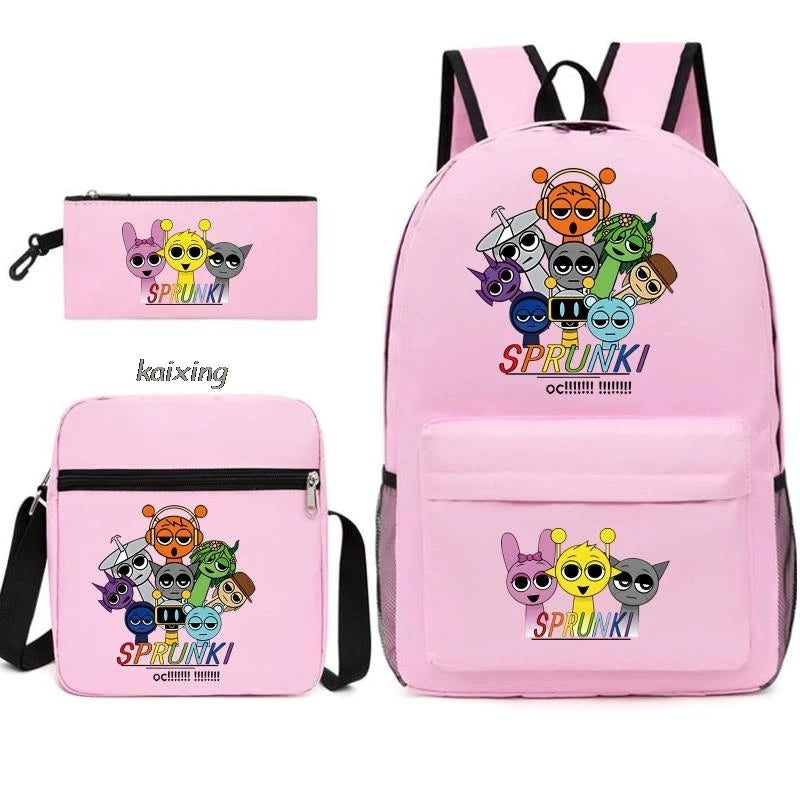 Sprunki Anime Backpack Set 3pcs