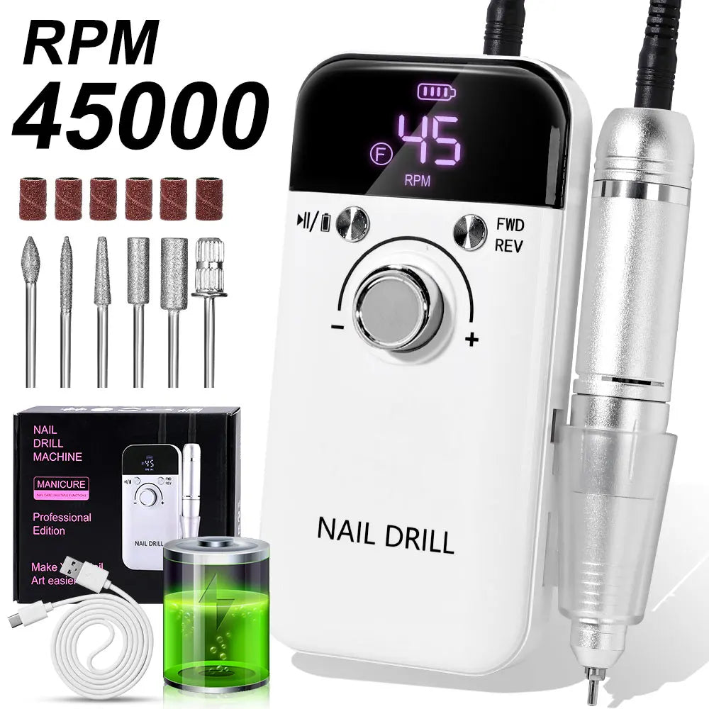 Professional 45000RPM Electric Nail Drill