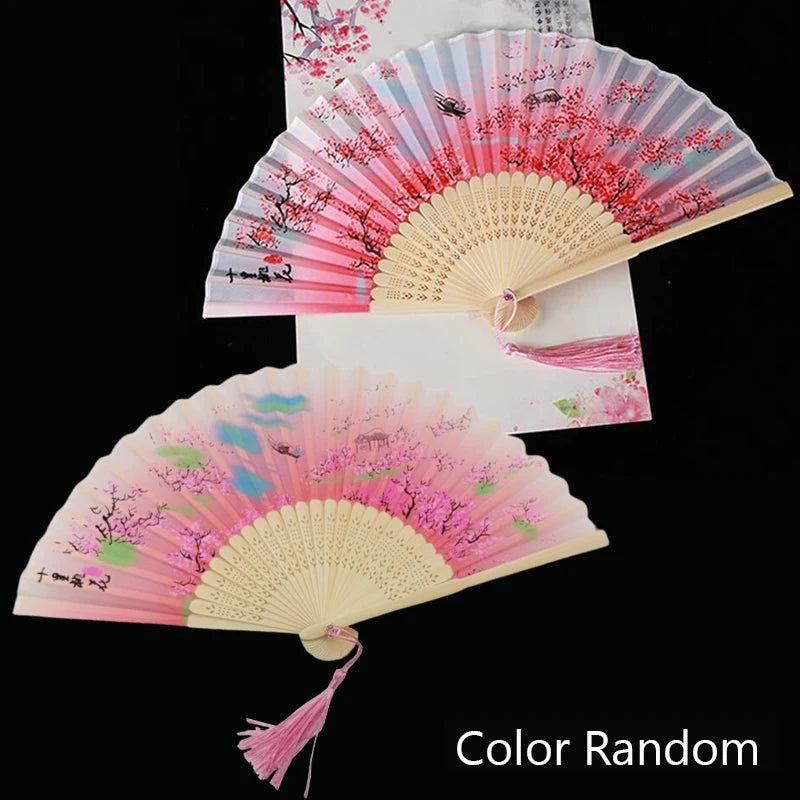 Vintage Silk Bamboo Folding Fan