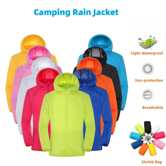 Unisex Waterproof Camping Rain Jacket