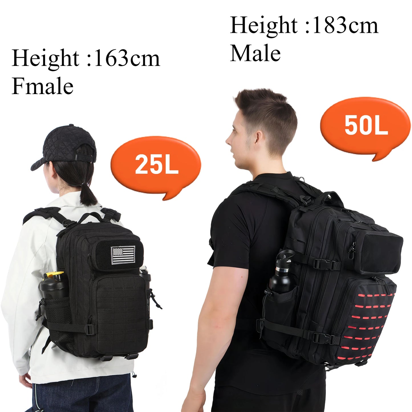 25L/50L Tactical MOLLE Backpack