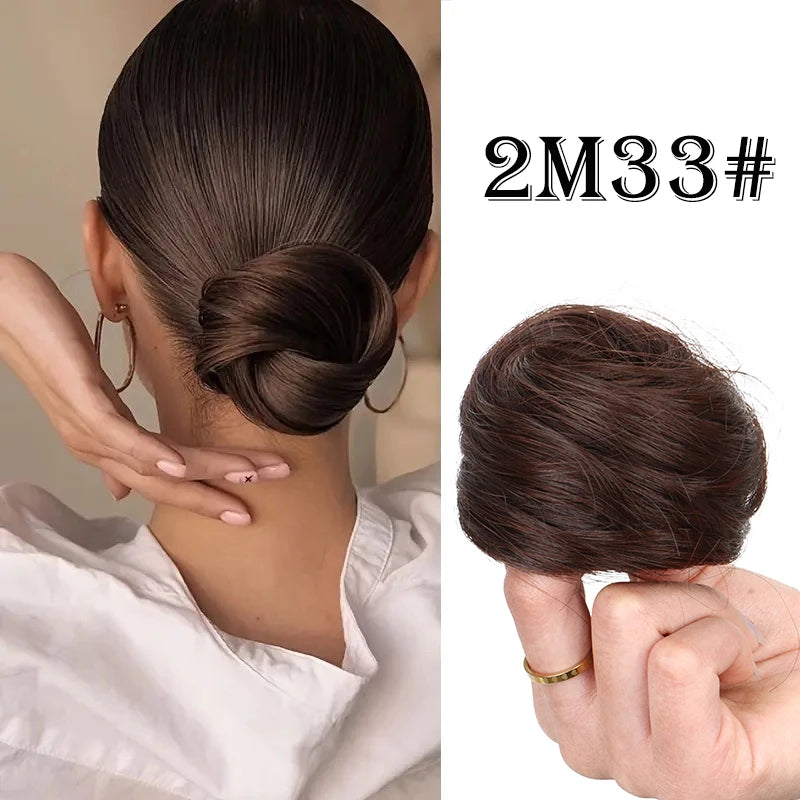 WIGSIN Synthetic Messy Dount Hair Buns Updo Chignon With Elastic Hair Exension for Women Daily Lazy Hair Accessories