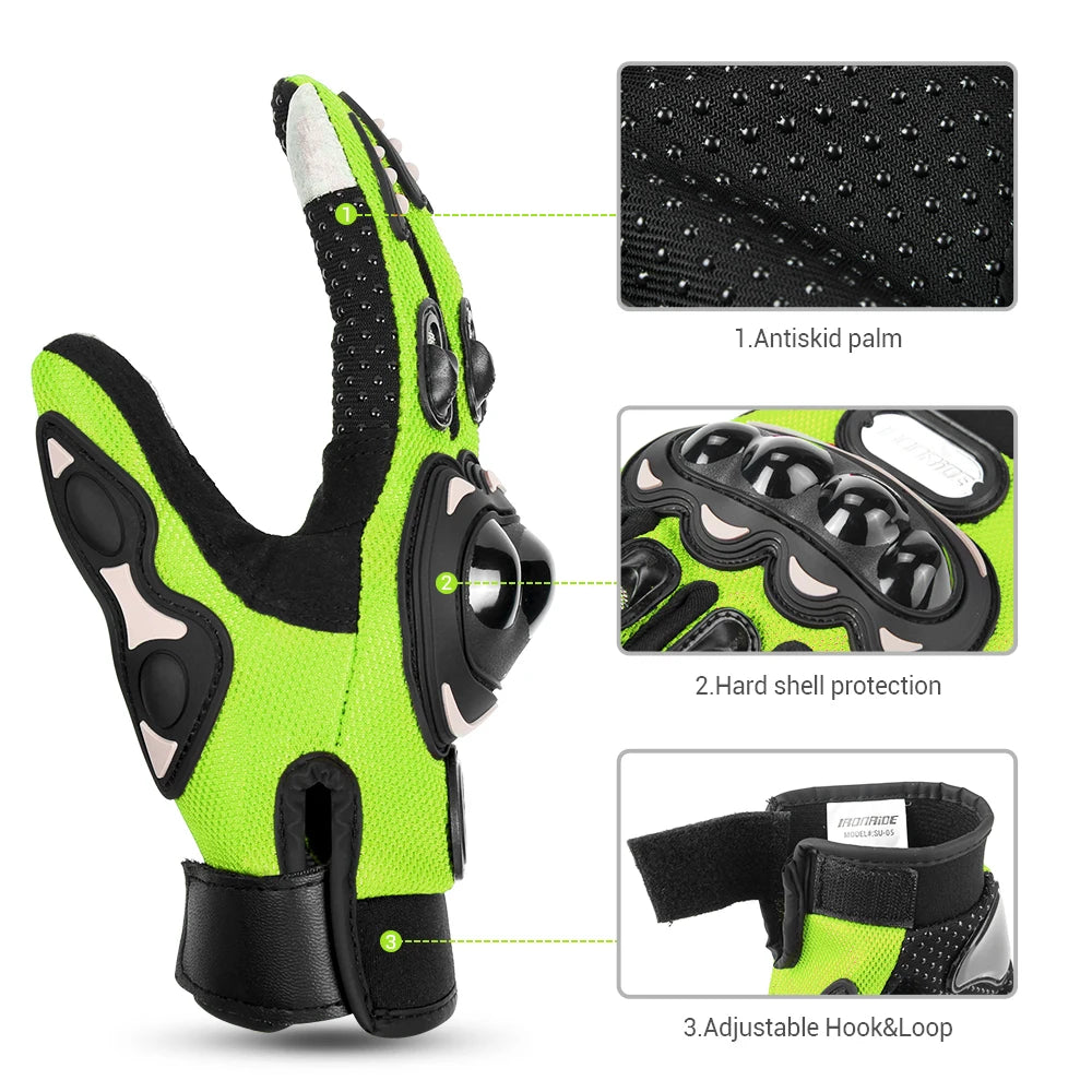 Breathable Touch Screen Motorcycle Gloves