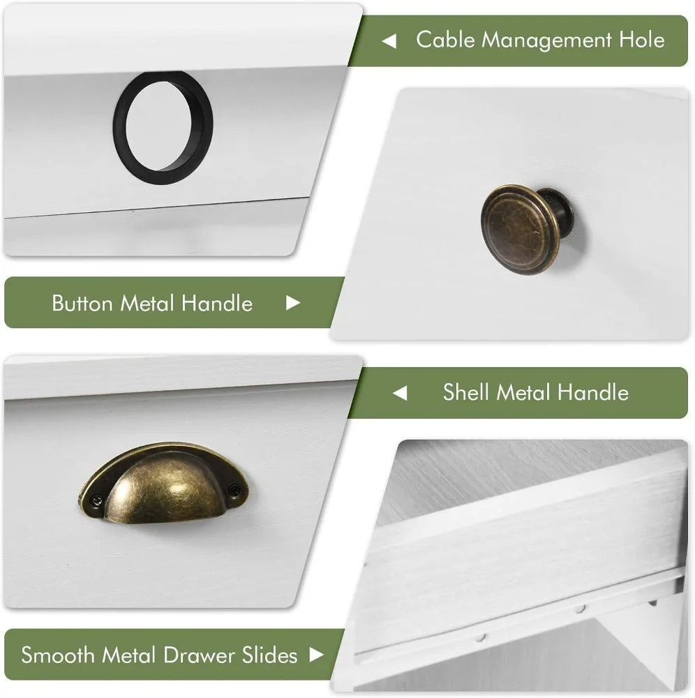 RBXC Catrimown 47” White Study Desk