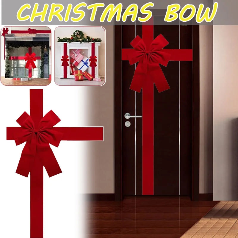 Large Red Organza Christmas Bow