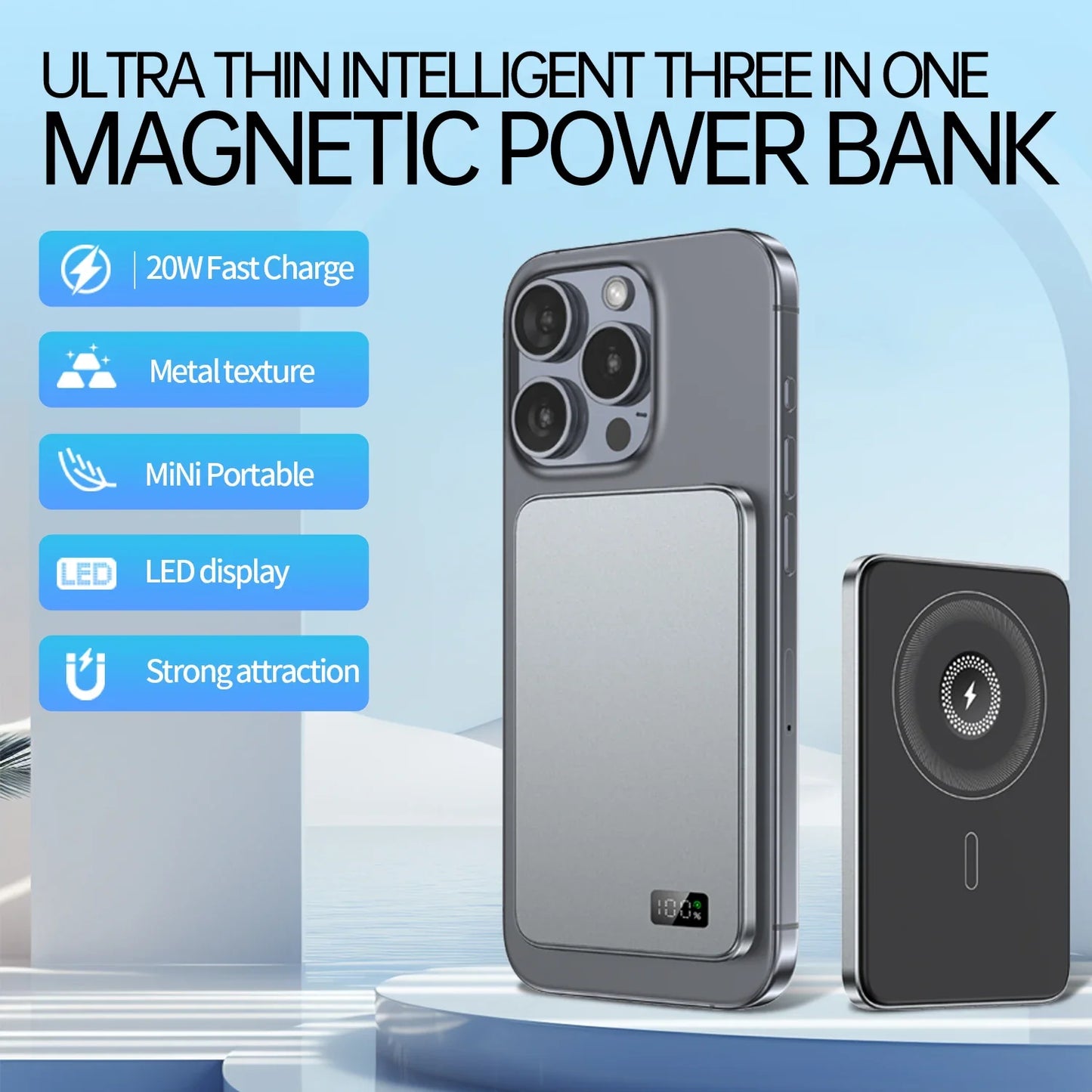 Ultra-Thin Alloy Magnetic PowerBank