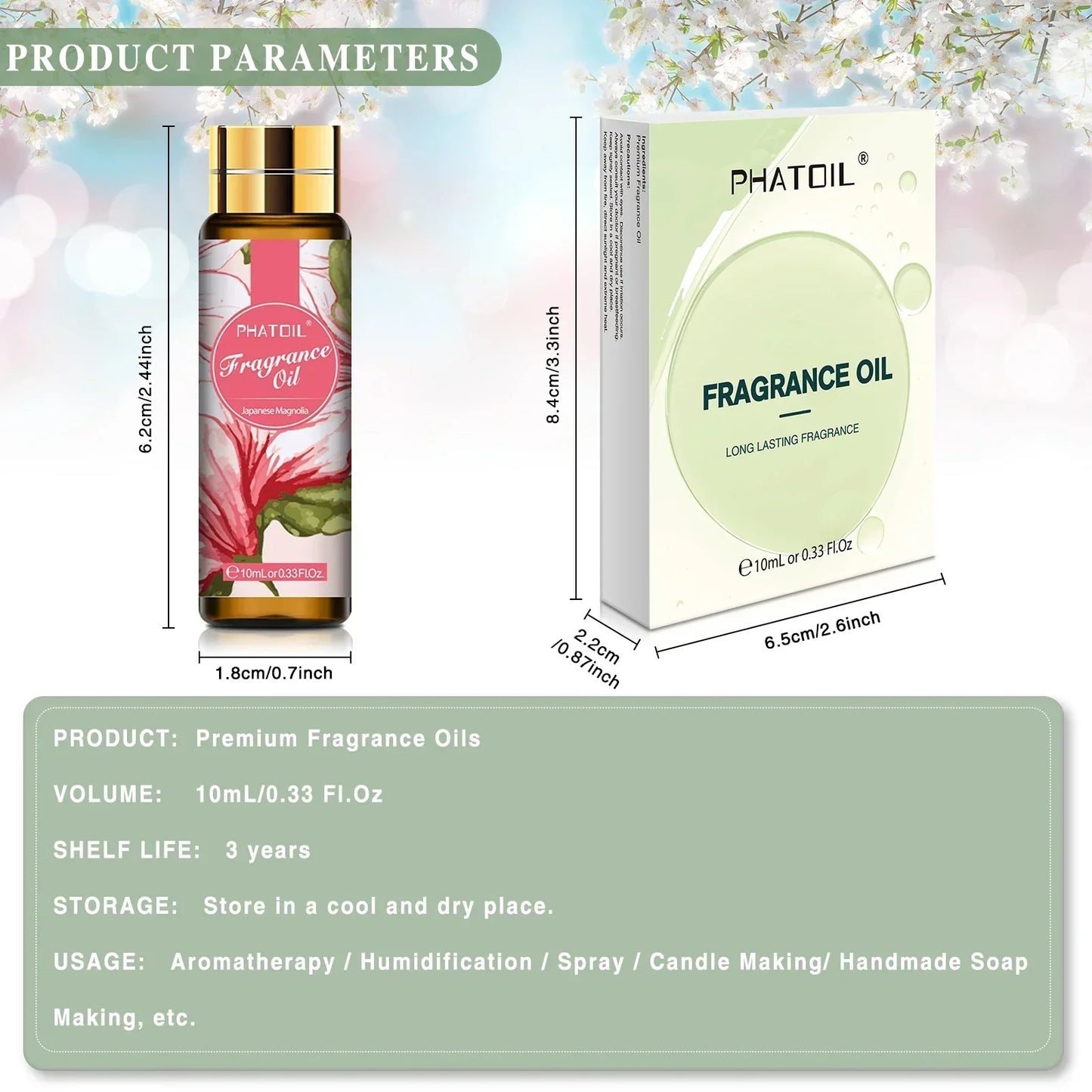 Unisex 10ml Japanese Magnolia Fragrance Oil