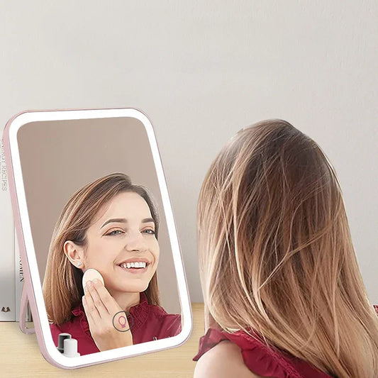 LED Tricolor Light Foldable Mirror