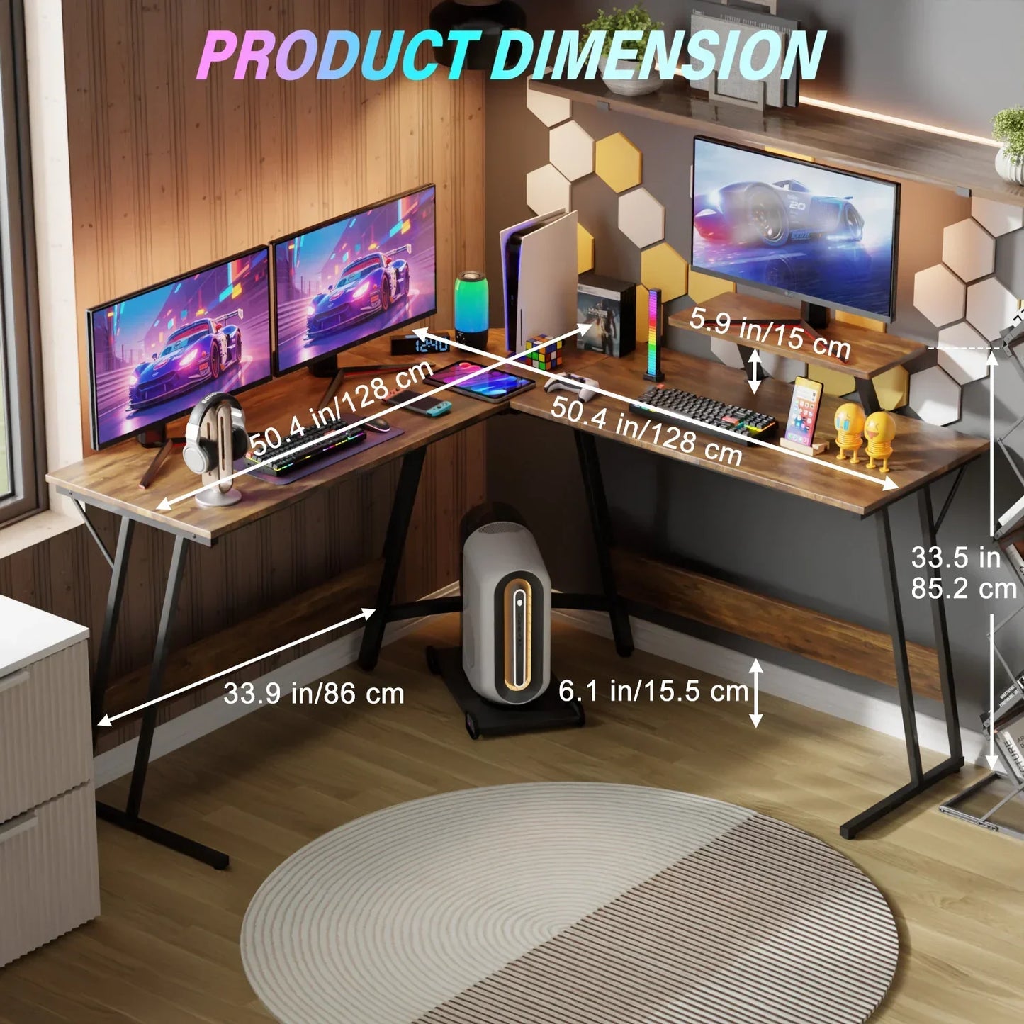 L Shaped Gaming Computer Desk