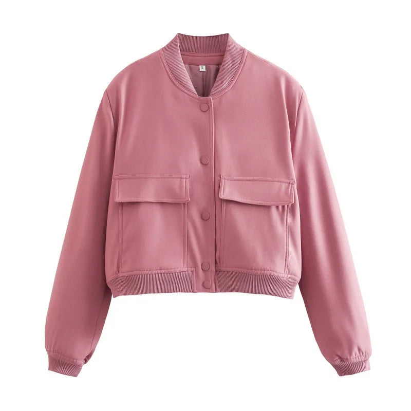 MUJER 2025 Cropped Bomber Jacket