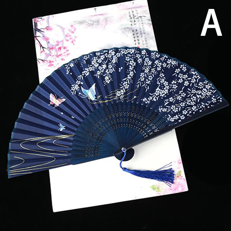 Vintage Silk Bamboo Folding Fan