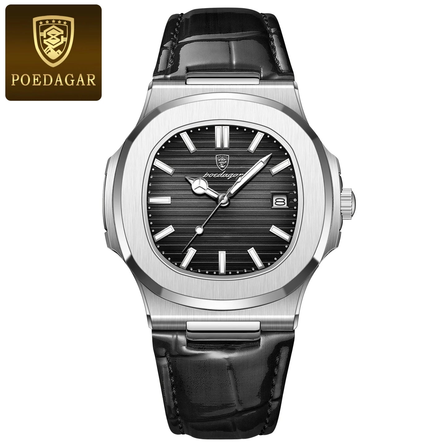 POEDAGAR Luxury Square Men Watch