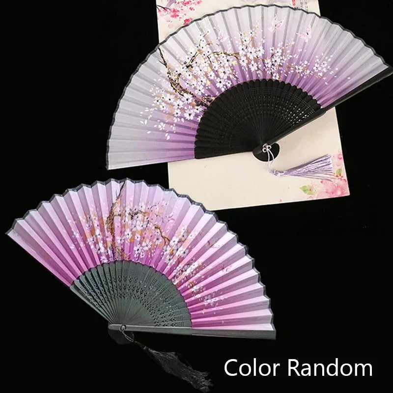 Vintage Silk Bamboo Folding Fan