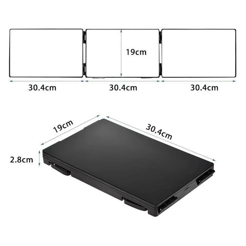 Adjustable Retractable Folding Three-Mirror