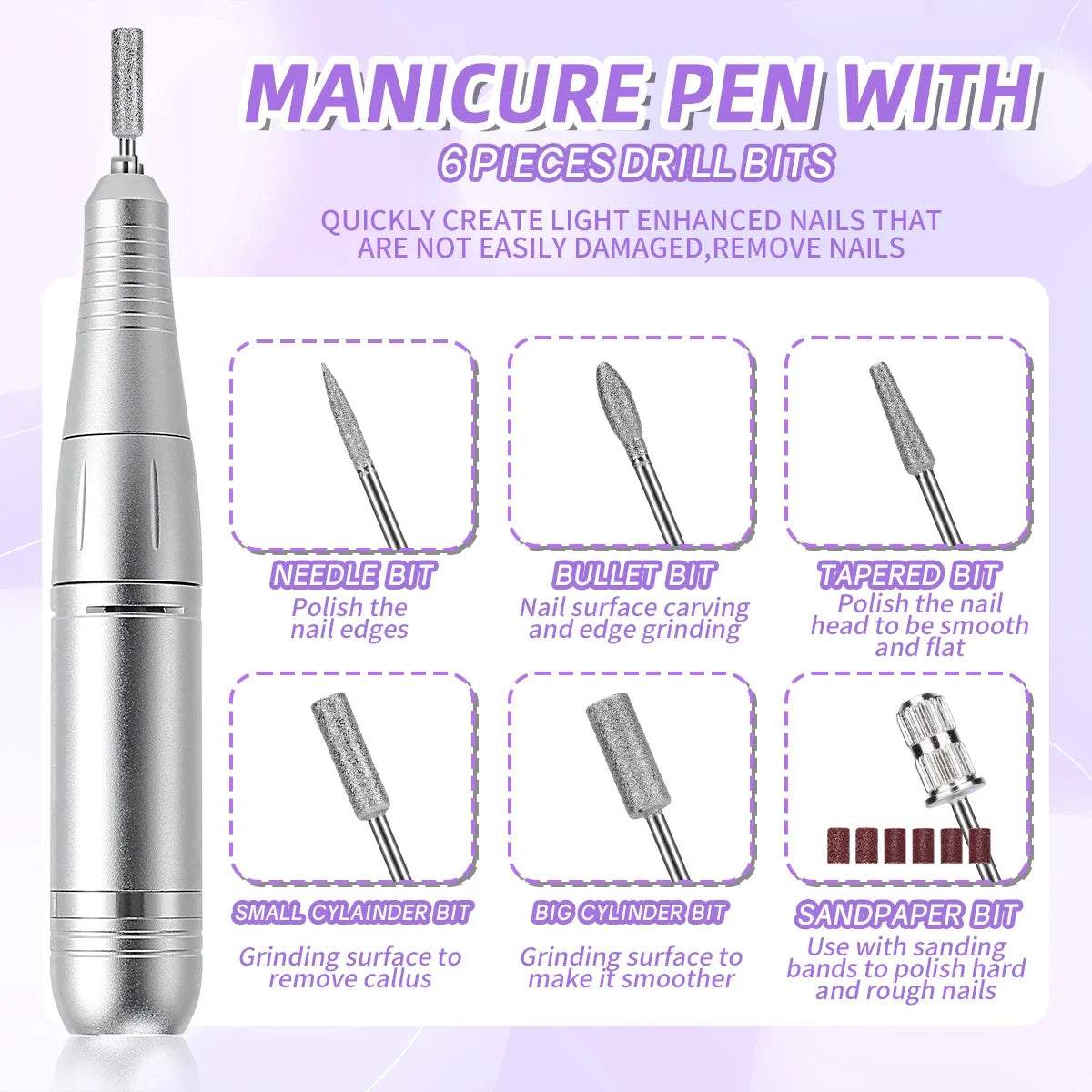 Professional 45000RPM Portable Nail Drill