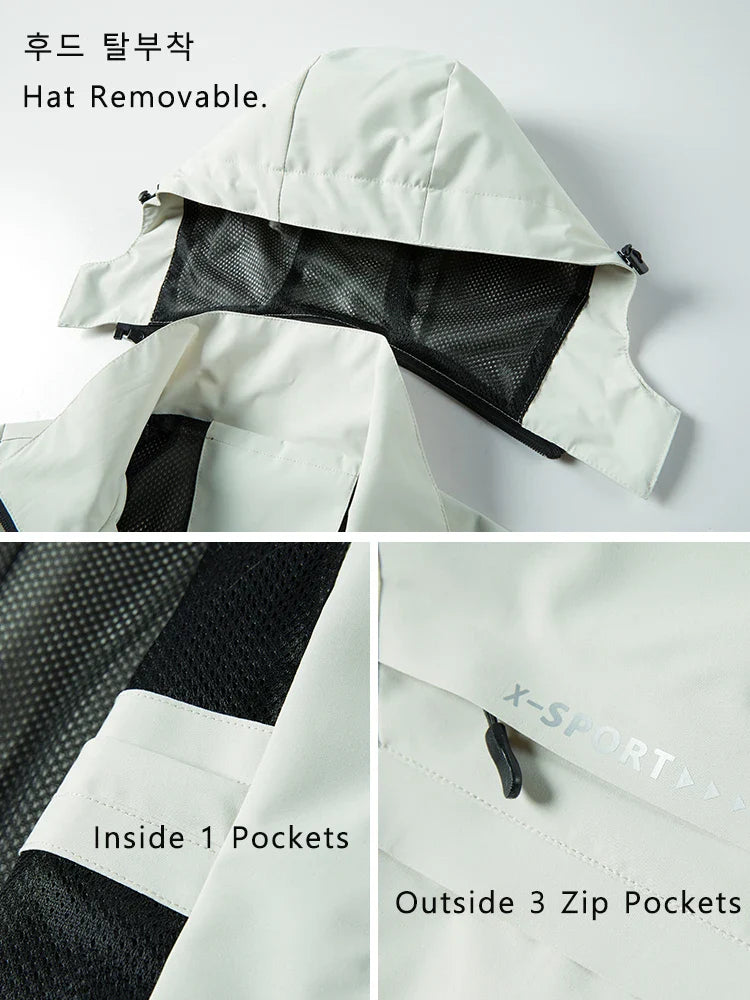 Unisex Waterproof Hooded Windbreaker